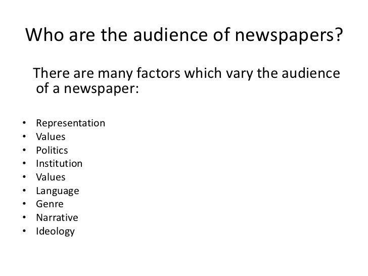 Newspapers’ target audiences