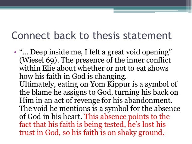 Thesis statement for the book night