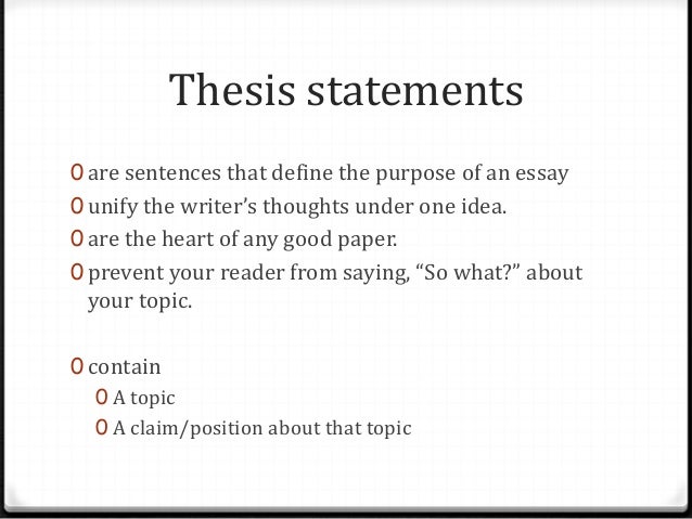 Guidelines for writing a good thesis statement