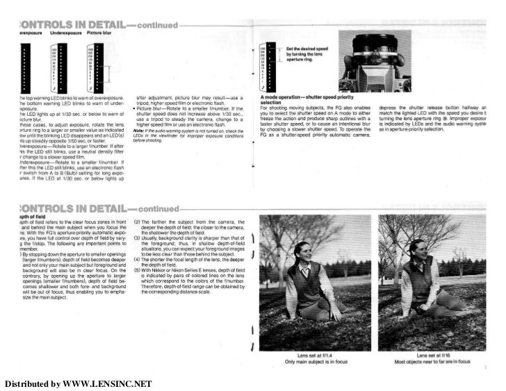 Nikon FG manual