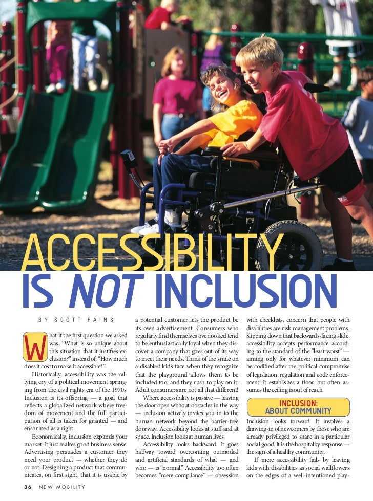 Accessibility is not inclusion article