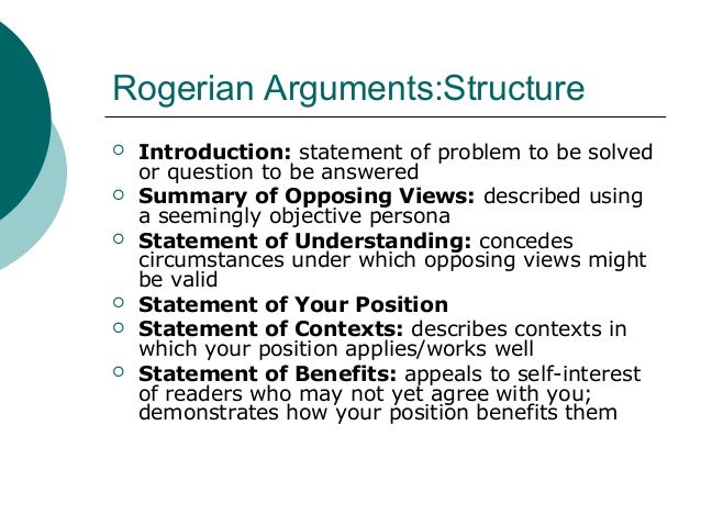 Creating a rogerian argument essay structure
