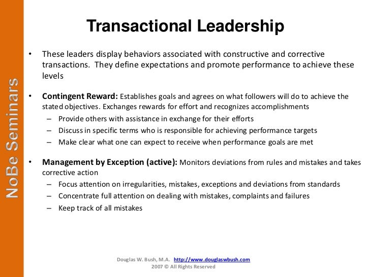 transactional leadership transactional leadership