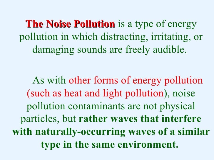 Essay noise pollution