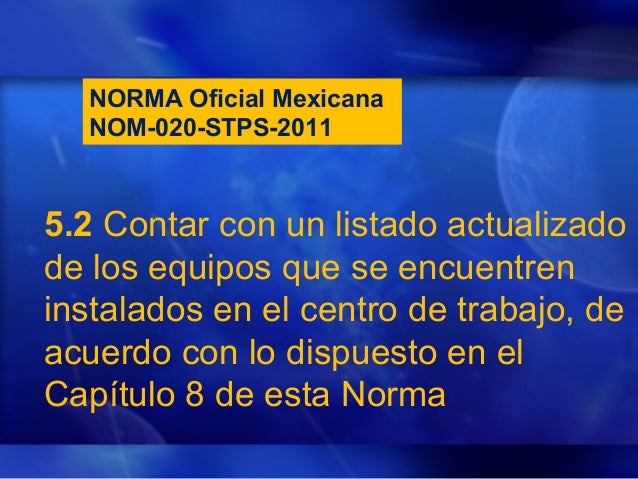 Nom 020-stps-2011-stps