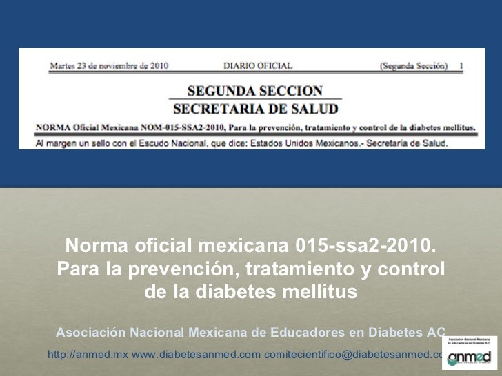 Norma Oficial Mexicana De La Diabetes Mellitus