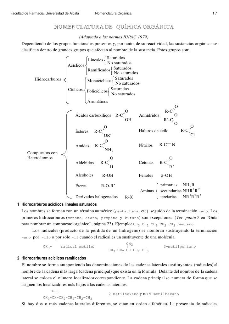 NOMENCLATURA DE QUÍMICA NOMENCLATURA DE QUÍMICA