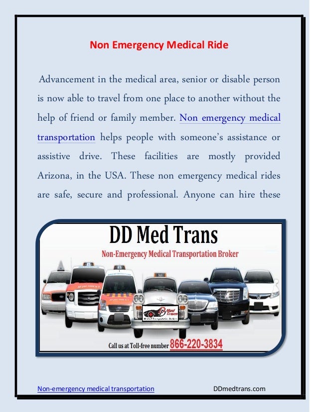 Non emergency medical ride DDmed Trans Inc.