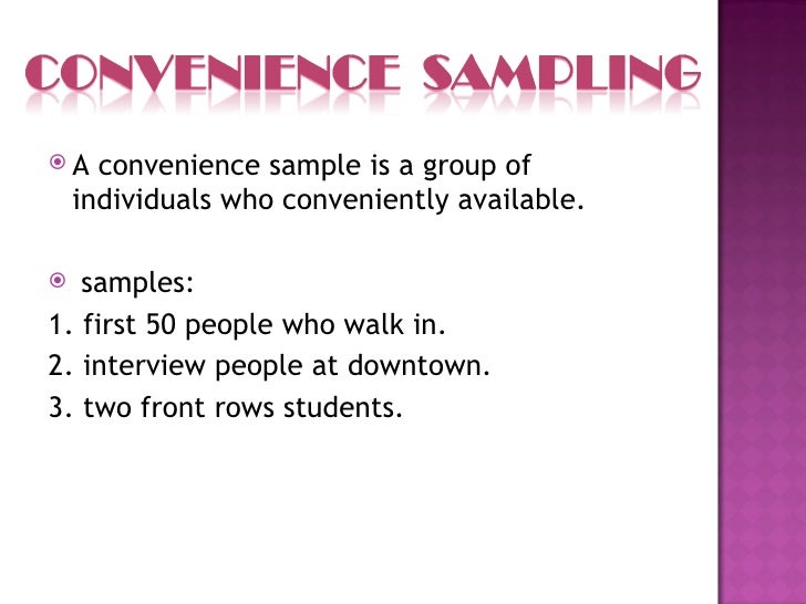 Convenience Sampling Dissertation