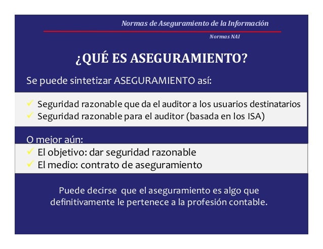 Normas de aseguramiento NAI