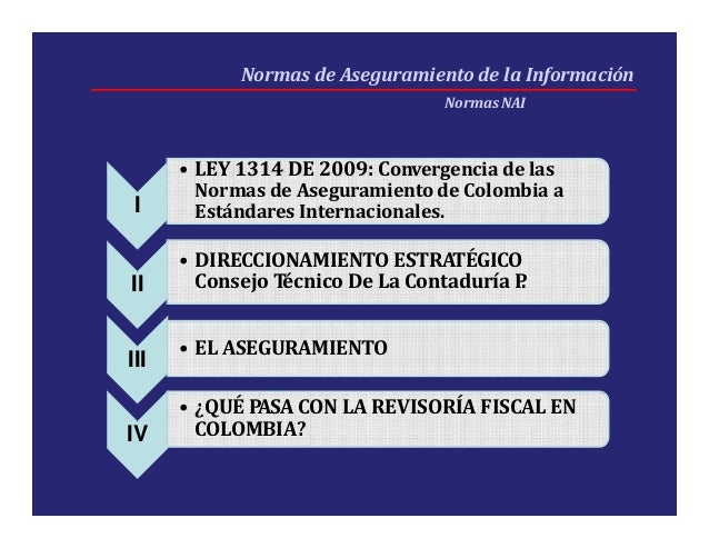 Normas de aseguramiento NAI