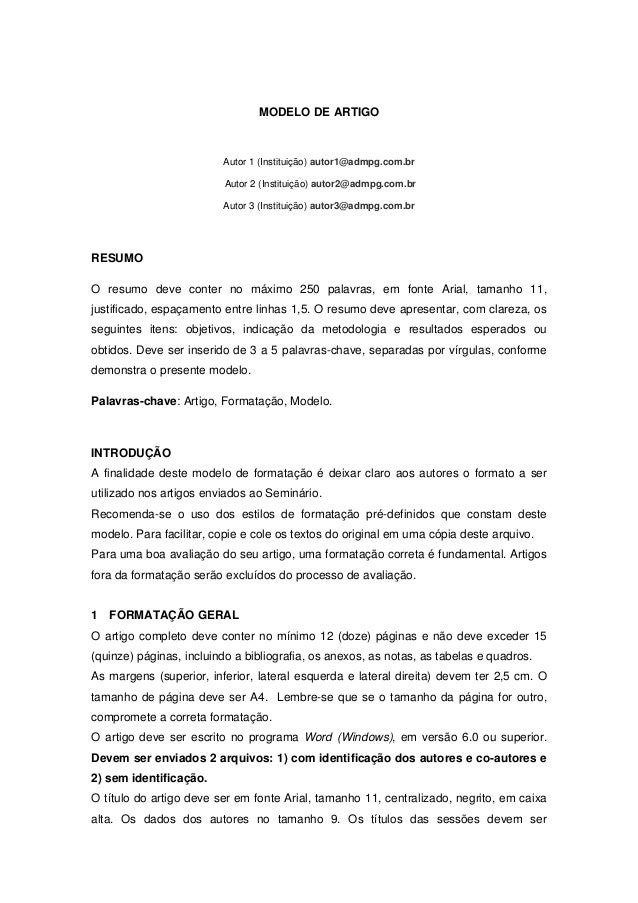 Normas artigo cientifico