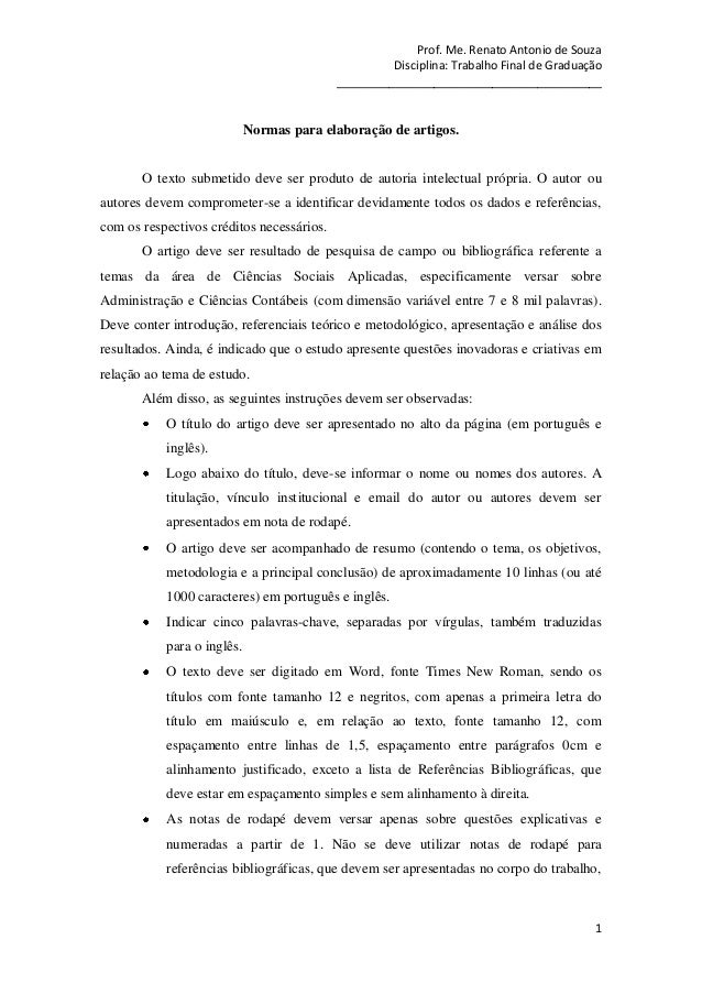 Normas artigo cientifico