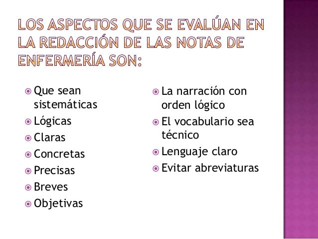 Notas de enfermeria Notas de enfermeria