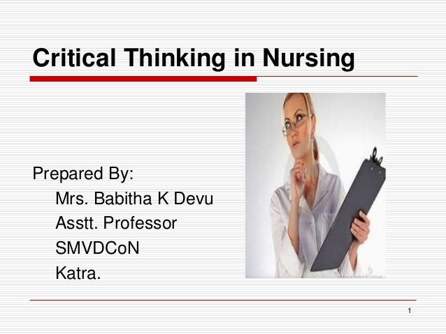 critical thinking in nursing cno