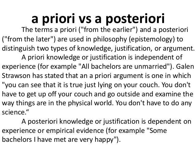 priori vs posterior knowledge essay priori vs posterior knowledge essay