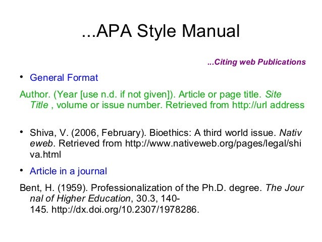 Apa style bibliography dissertation