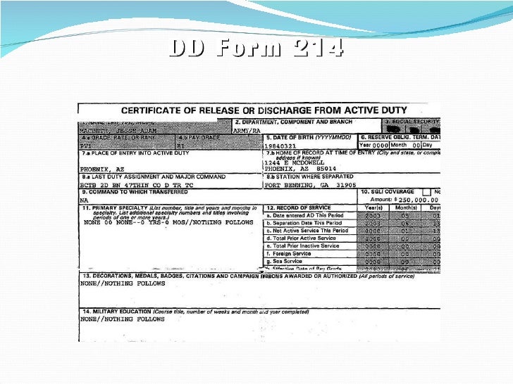government form dd 214