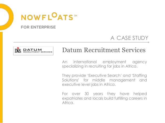 Datum Recruitment Services
An international employment agency
specializing in recruiting for jobs in Africa.
They provide ...