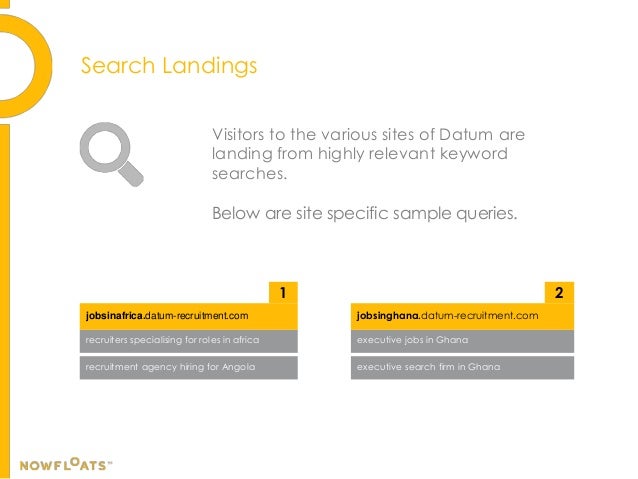Search Landings
Visitors to the various sites of Datum are
landing from highly relevant keyword
searches.
Below are site s...
