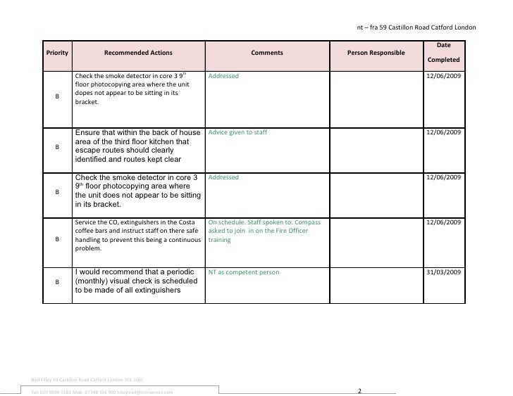 My Fire Risk Assessment Template
