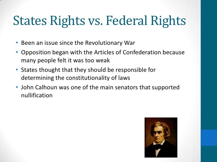 states rights and federal authority The united states has a federal system of government where of government would exercise authority to the states' rights advocates. states rights and federal authority The united states has a federal system of government where of government would exercise authority to the states' rights advocates.