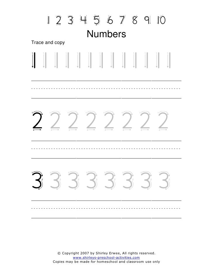 Number worksheets