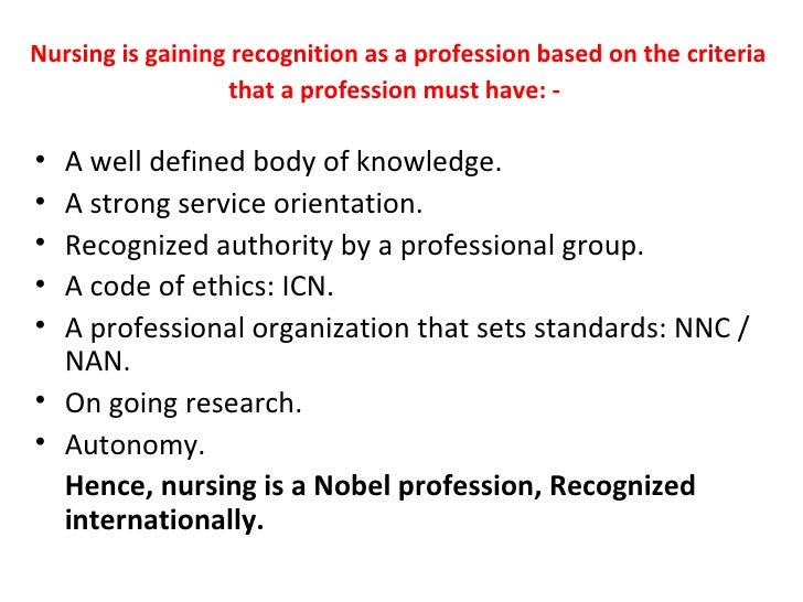 Nursing Profession Essay