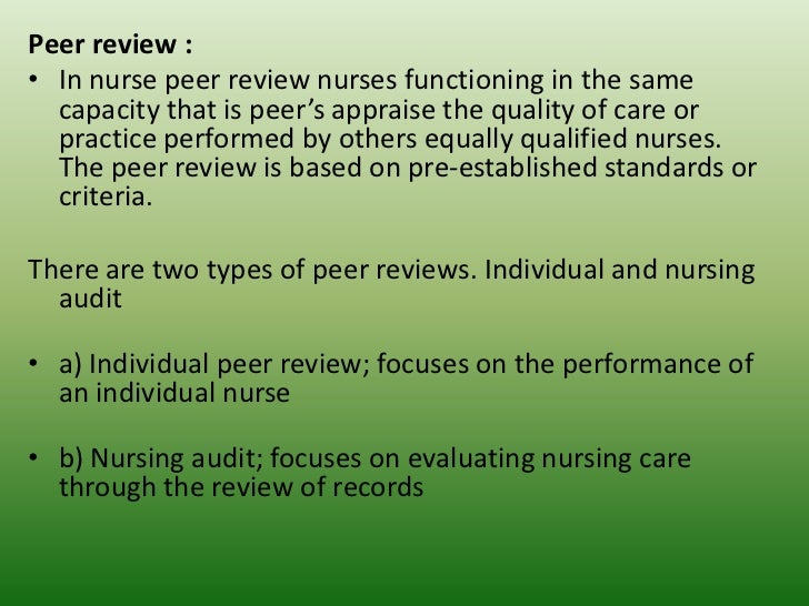 Nursing audit