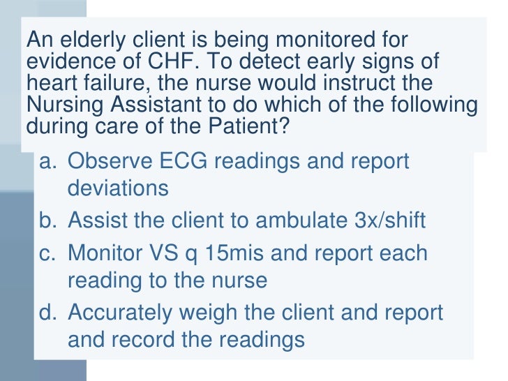 Case study examples nursing chf
