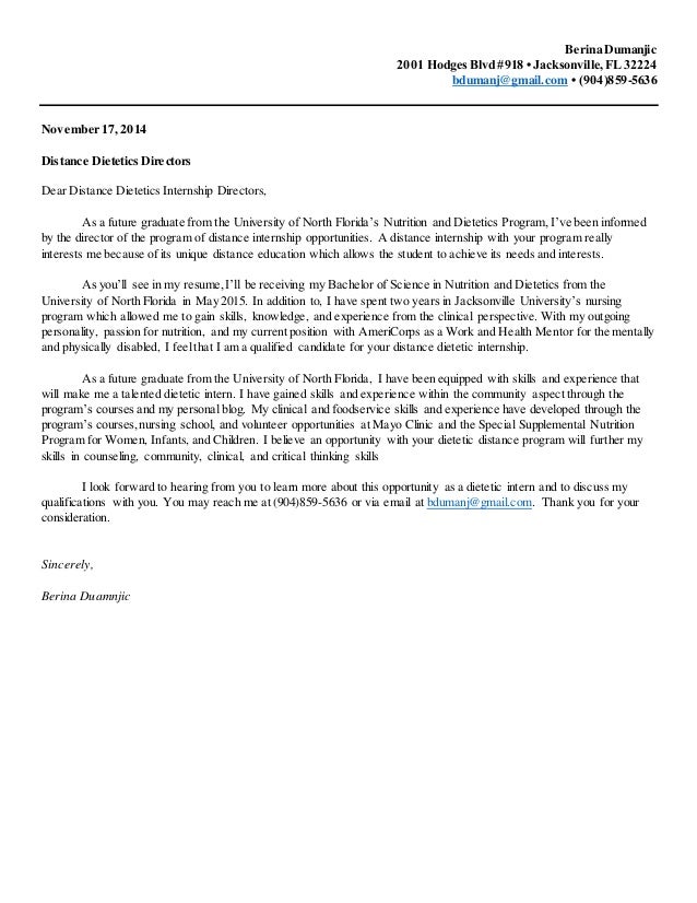 cover letter for internship examples