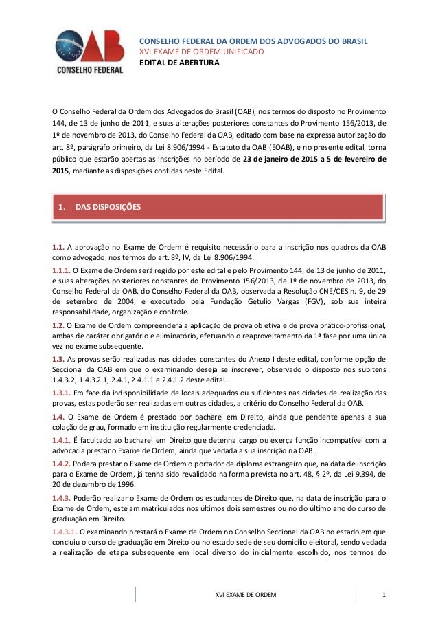 Exame oab 2015