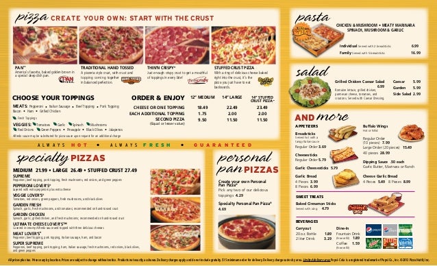 Pizza hut springfield il menu With two party rooms that combine to seat 70 people, and a variety of pizza, chicken, salad, and fixin’s, we’re the perfect place to host your next event. We’ve partnered with groups like the Prairie Temple Mission for Community Impact events to raise funds and support our Springfield community.