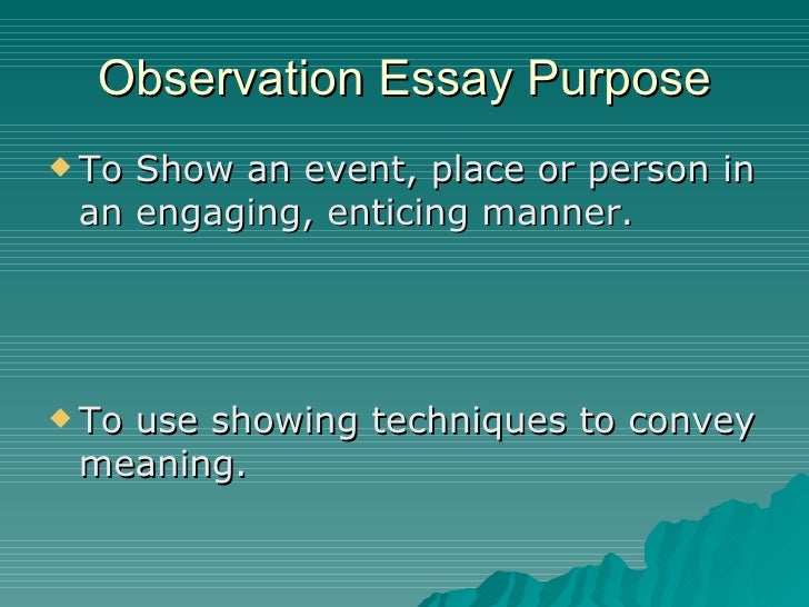 Observation of Perfection: An Essay