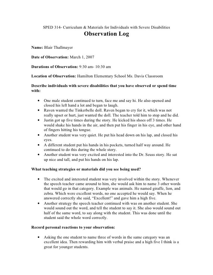 English Observational Essay