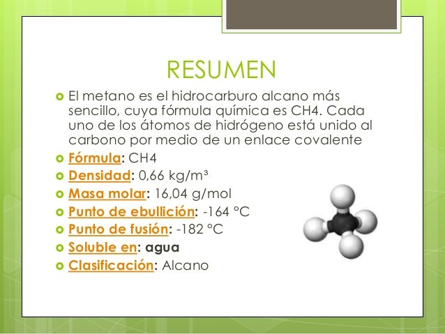 Obtención del gas metano