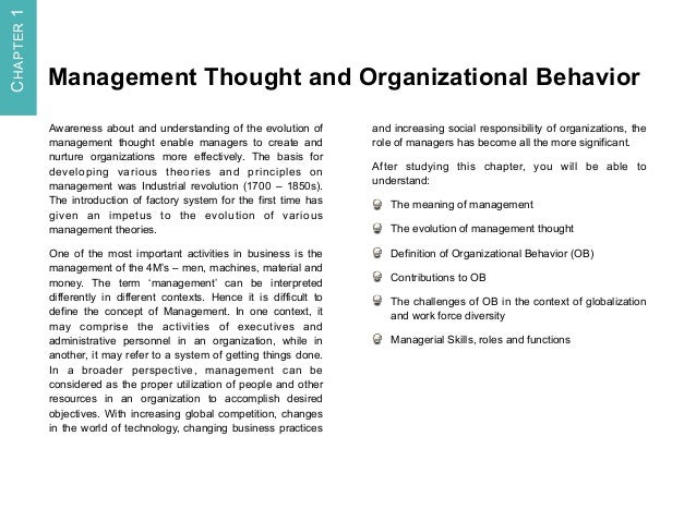 Organizational behavior terminology and concepts research papers