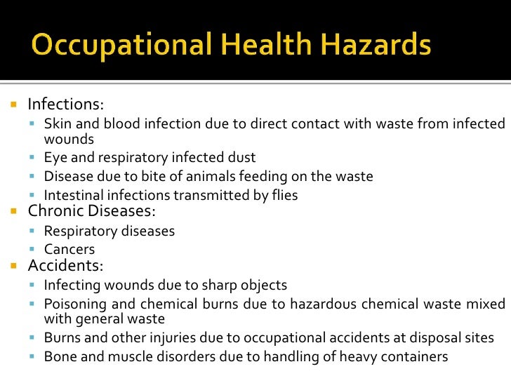 Occupational hazards