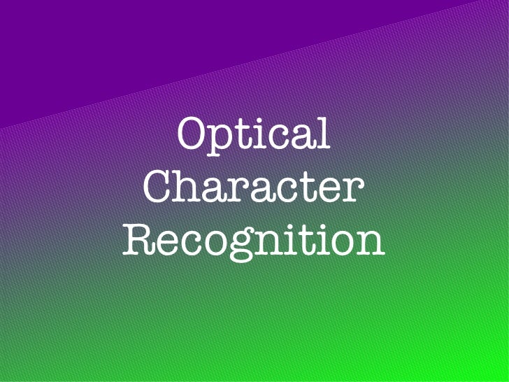 Research papers optical character recognition