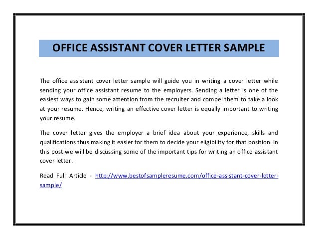 cover letter for office assistant