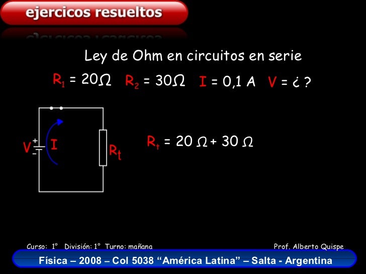 Ley de Ohm en circuito serie