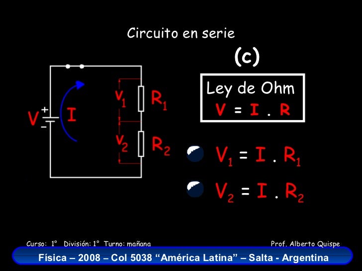 Ley de Ohm en circuito serie