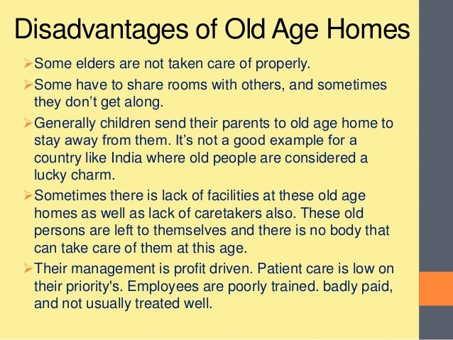 Old age homes research paper