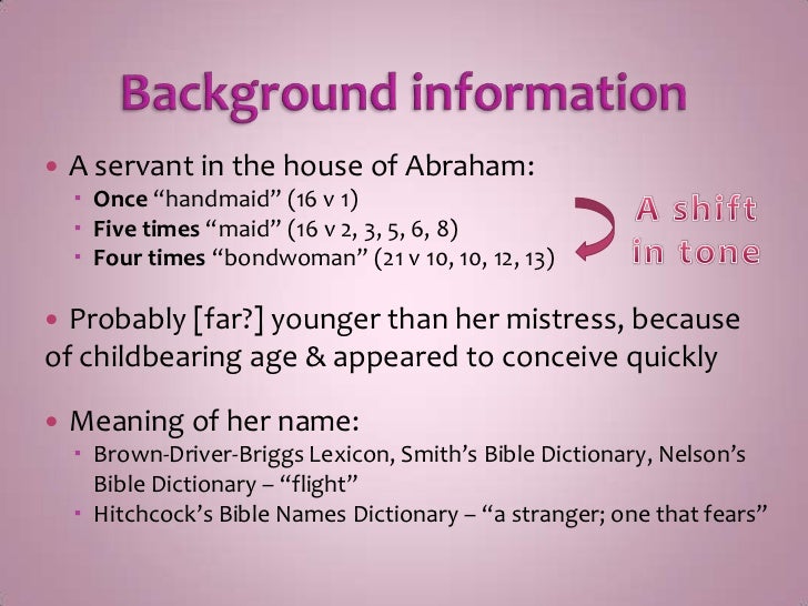 Old testament characters Hagar