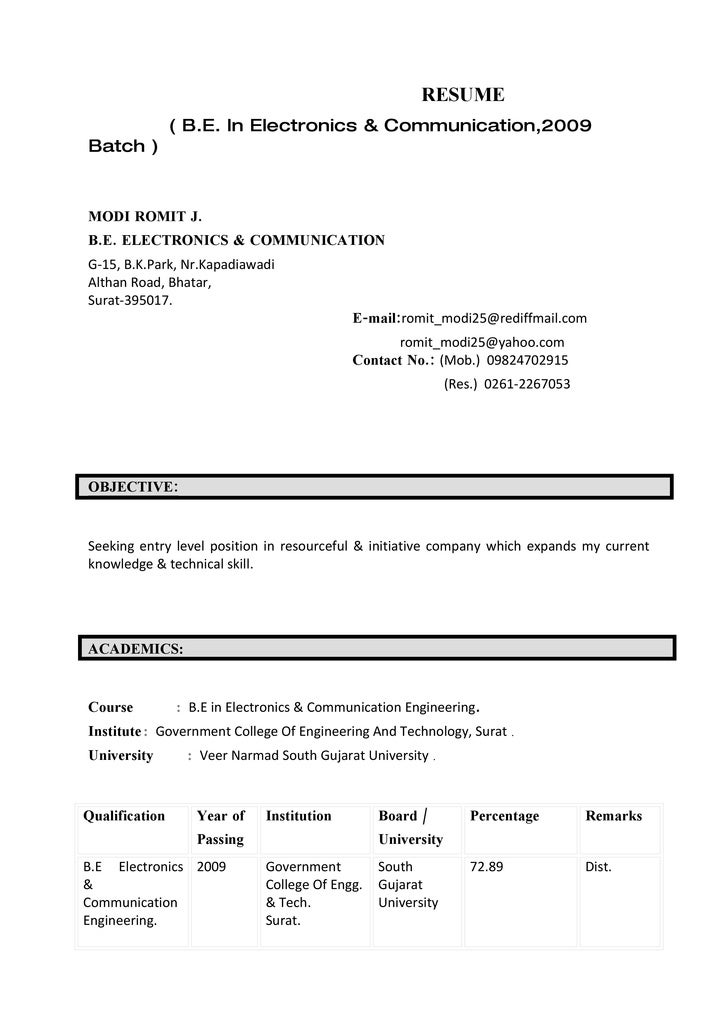 Engineering resume cover letter format