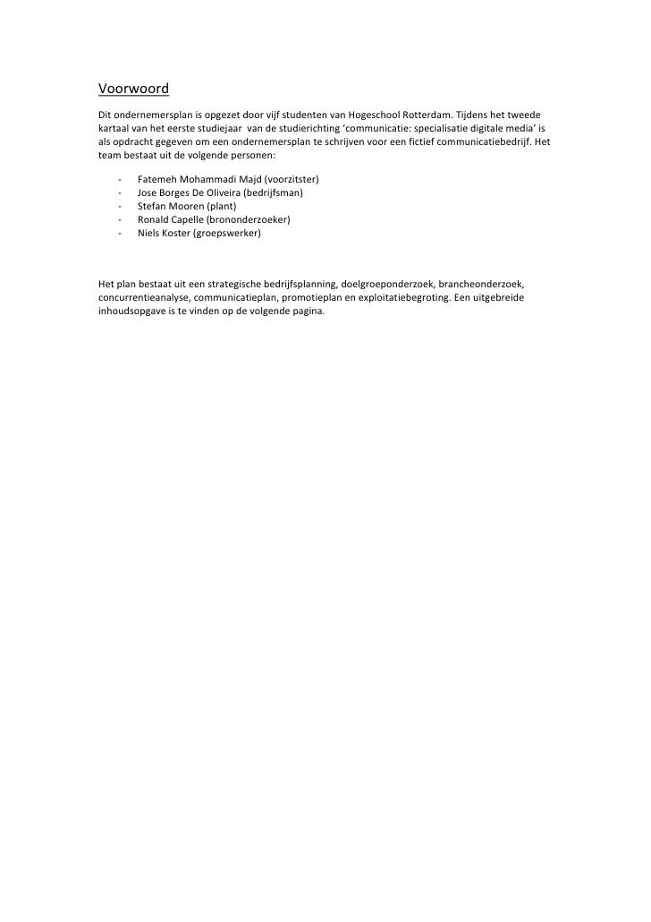 College business plan picture