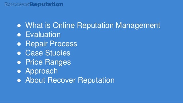 Online reputation management case studies