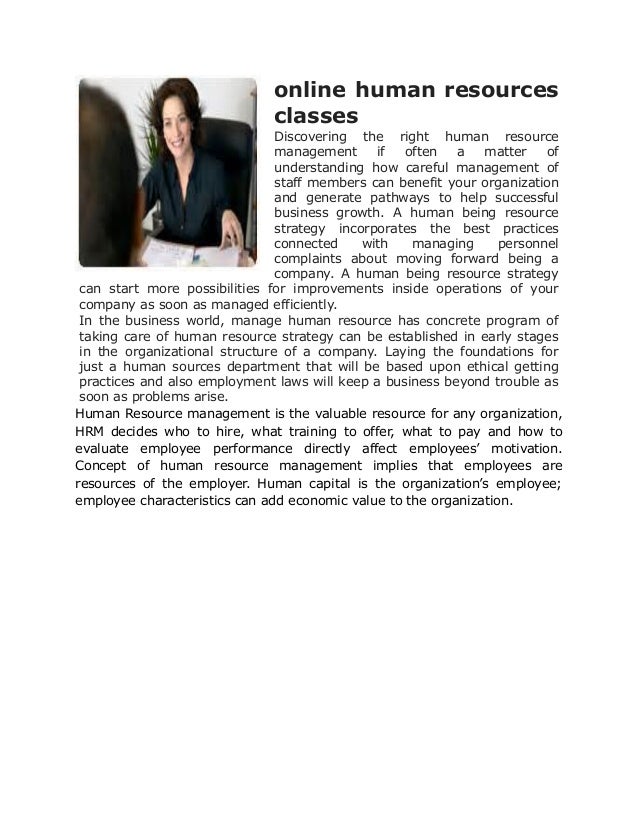 Online human resources classes