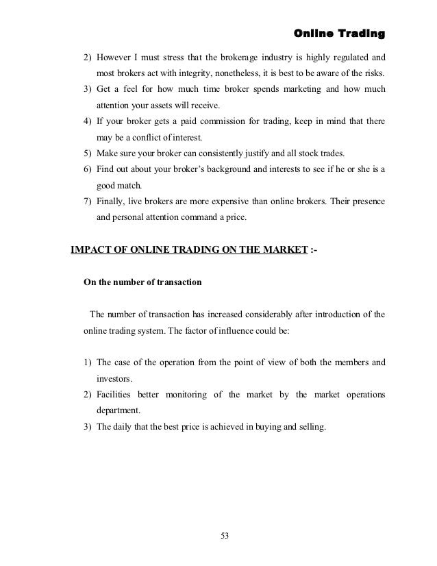 Stock option trading information