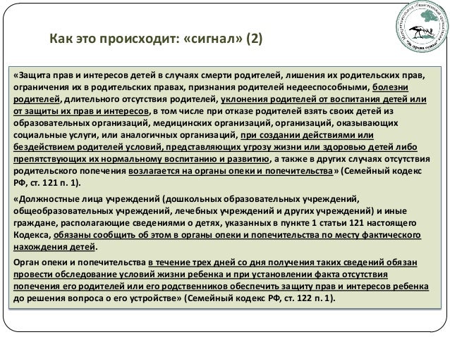 сведения о фактах лишения родительских прав вот